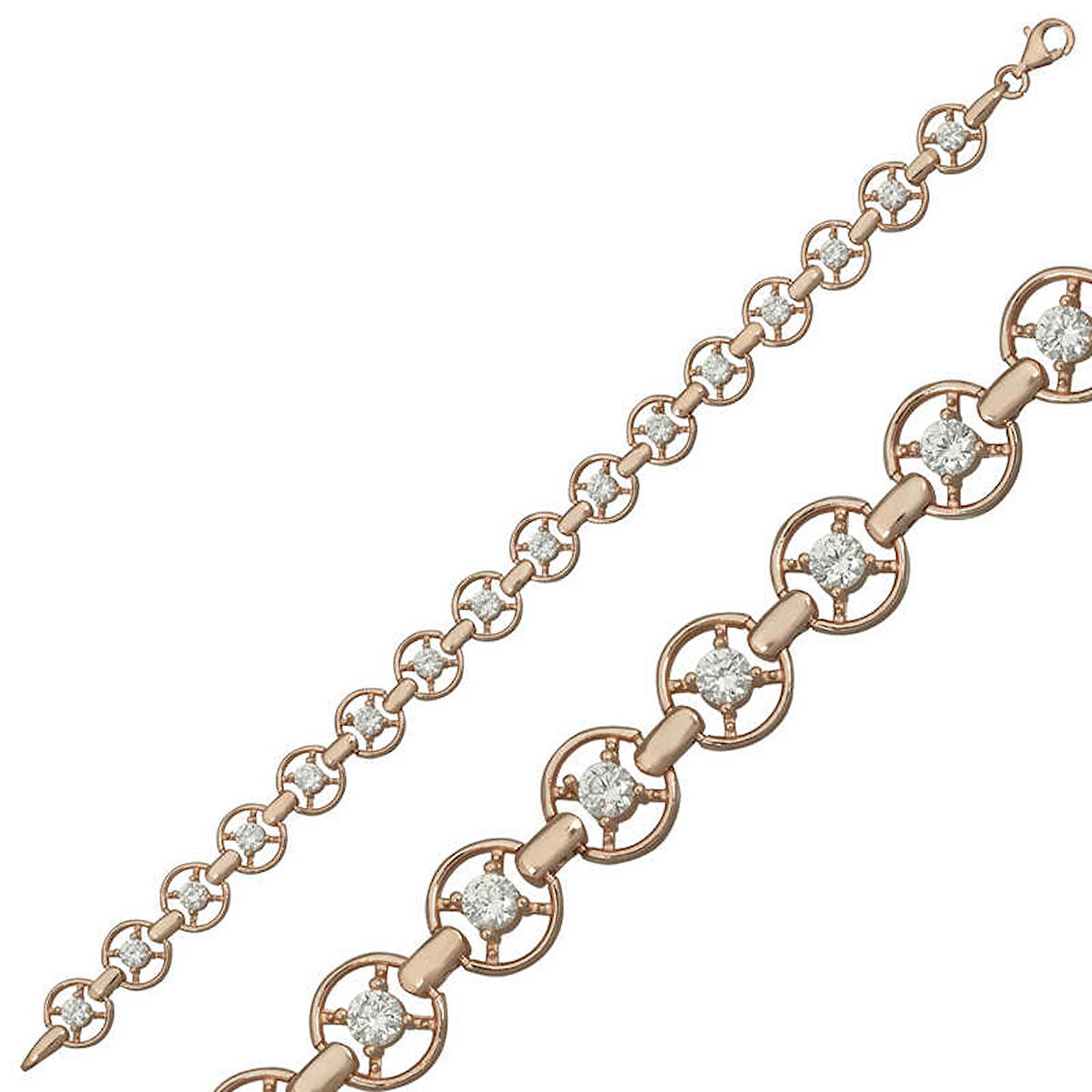 Gümüş Yuvarlak Su Yolu Kadın Bileklik