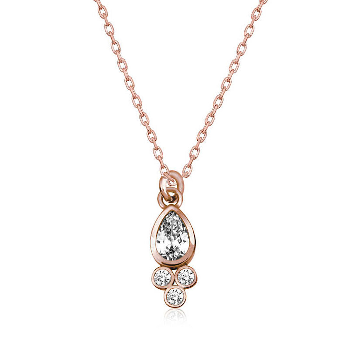 Gümüş Çiğ Damlası Tektaş Kadın Kolye