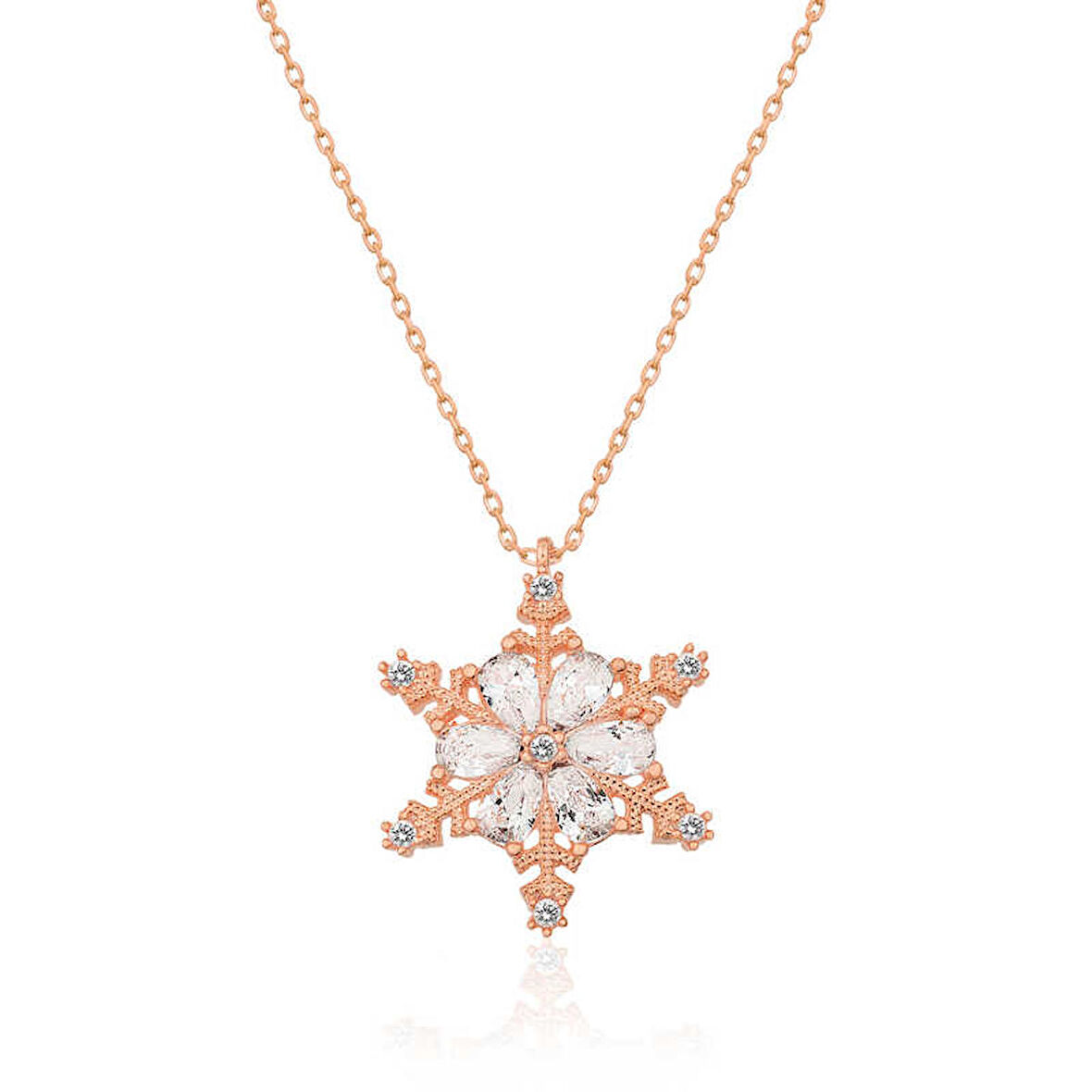 ​Gümüş Kar Çiçeği Kadın Kolye