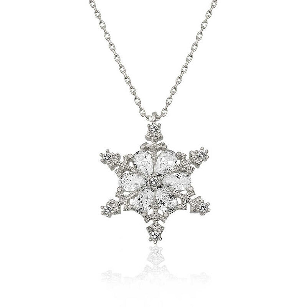 ​Gümüş Kar Çiçeği Kadın Kolye