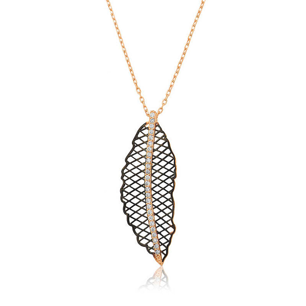 Gümüş Yaprak Kadın Kolye