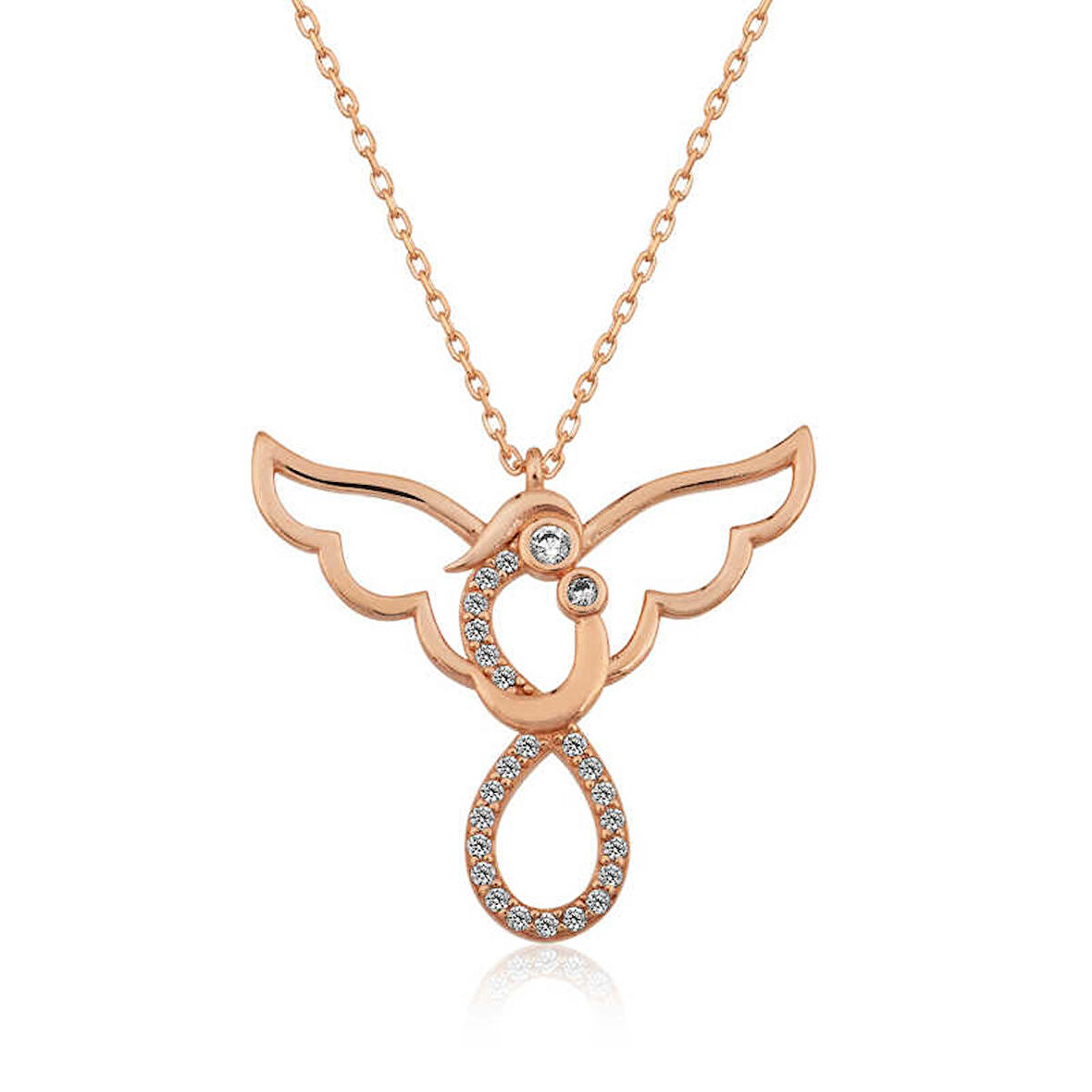 Gümüş Melek Anne Ve Çocuk Kadın Kolye