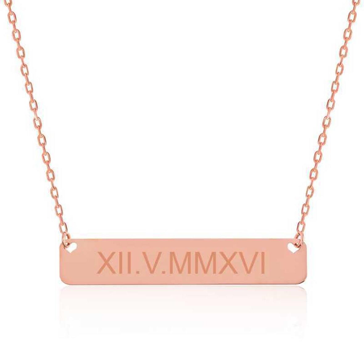 Gümüş Kişiye Özel Roma Rakamlı Tarih Kolye