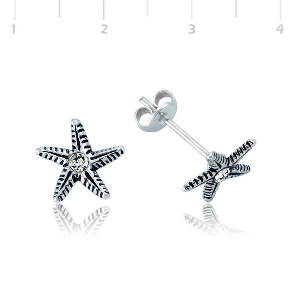 Gümüş Deniz Yıldızı Çivili Küpe