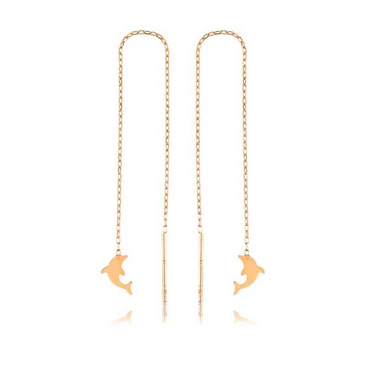 Gümüş Zincirli Yunus Balığı Küpe