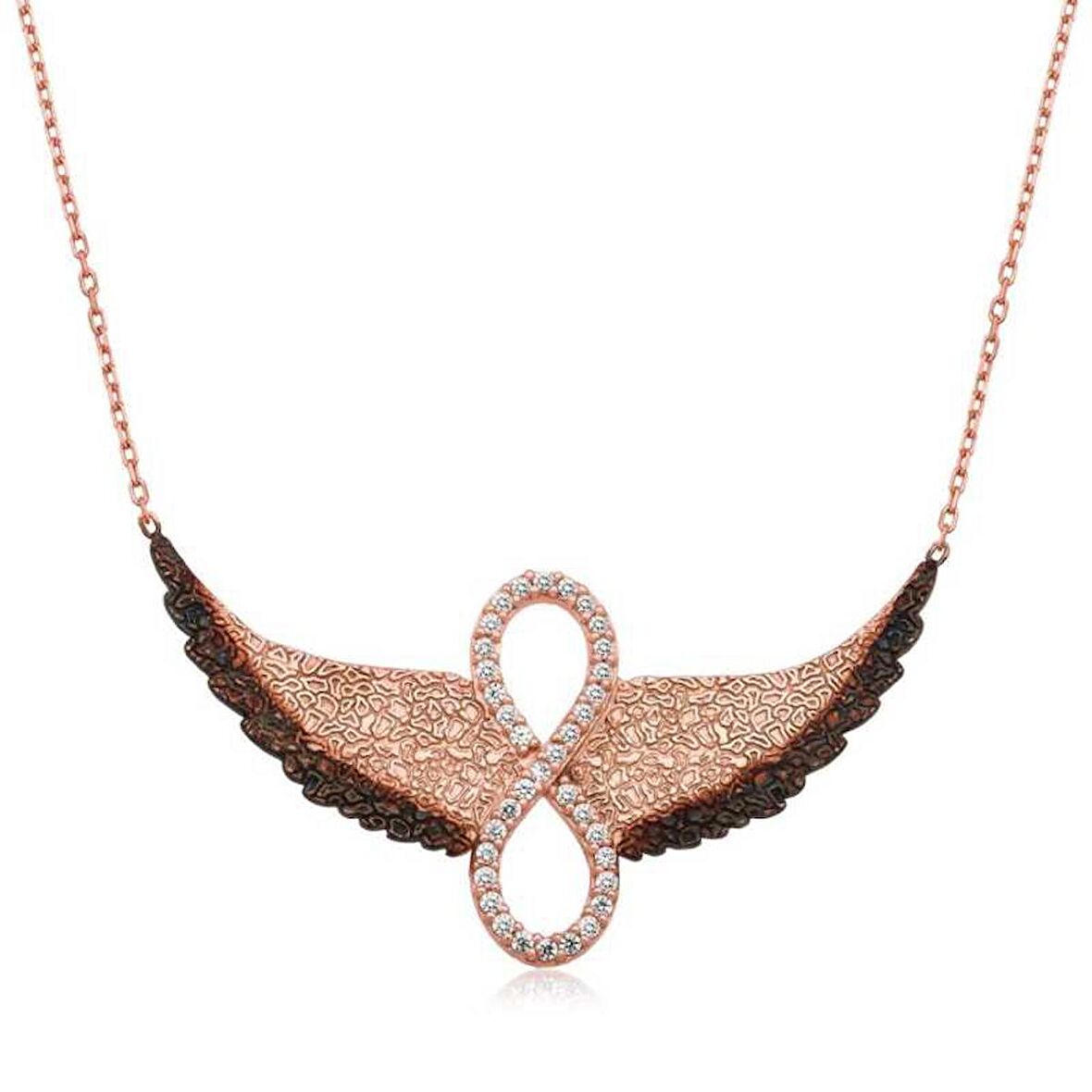 Gümüş Kanatlı Sonsuzluk Kadın Kolye