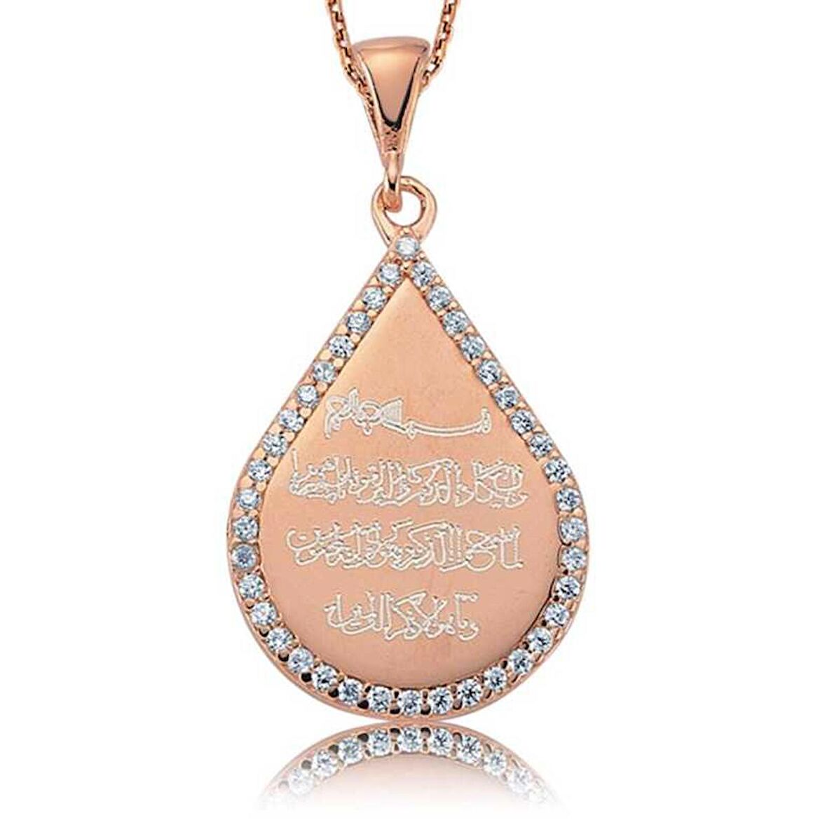 Gümüş Taşlı Nazar Duası Kadın Kolye