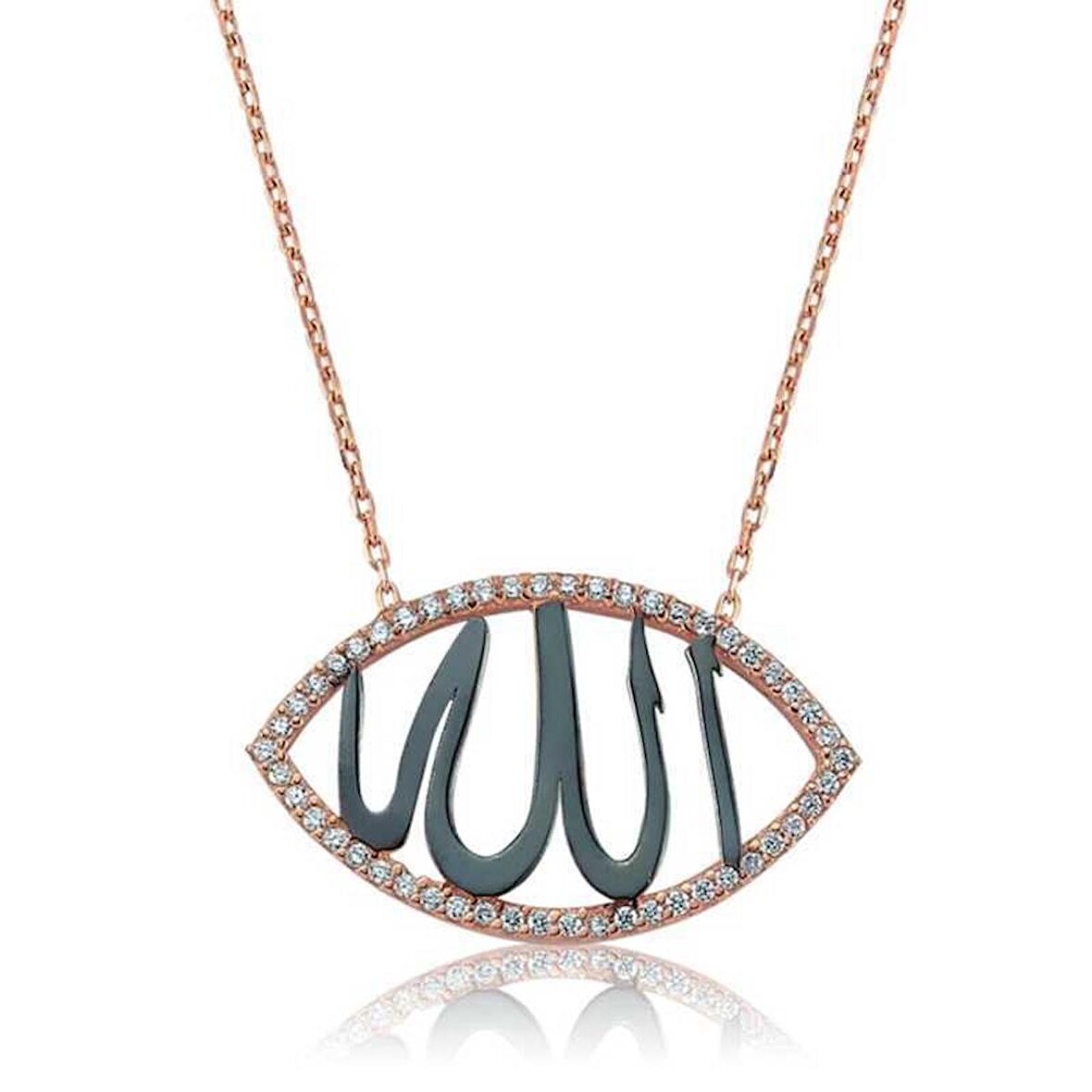 Gümüş Allah Yazılı Kadın Kolye