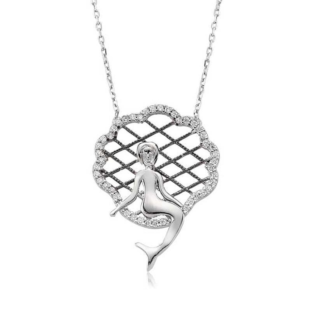 Gümüş Deniz Kızı Kadın Kolye
