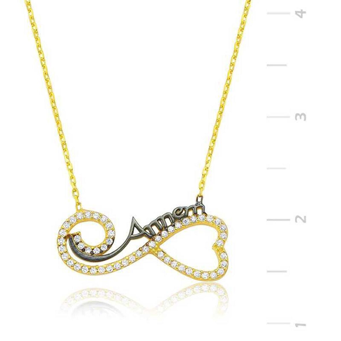 Gümüş Kalpli Sonsuzluk Annem Kolye