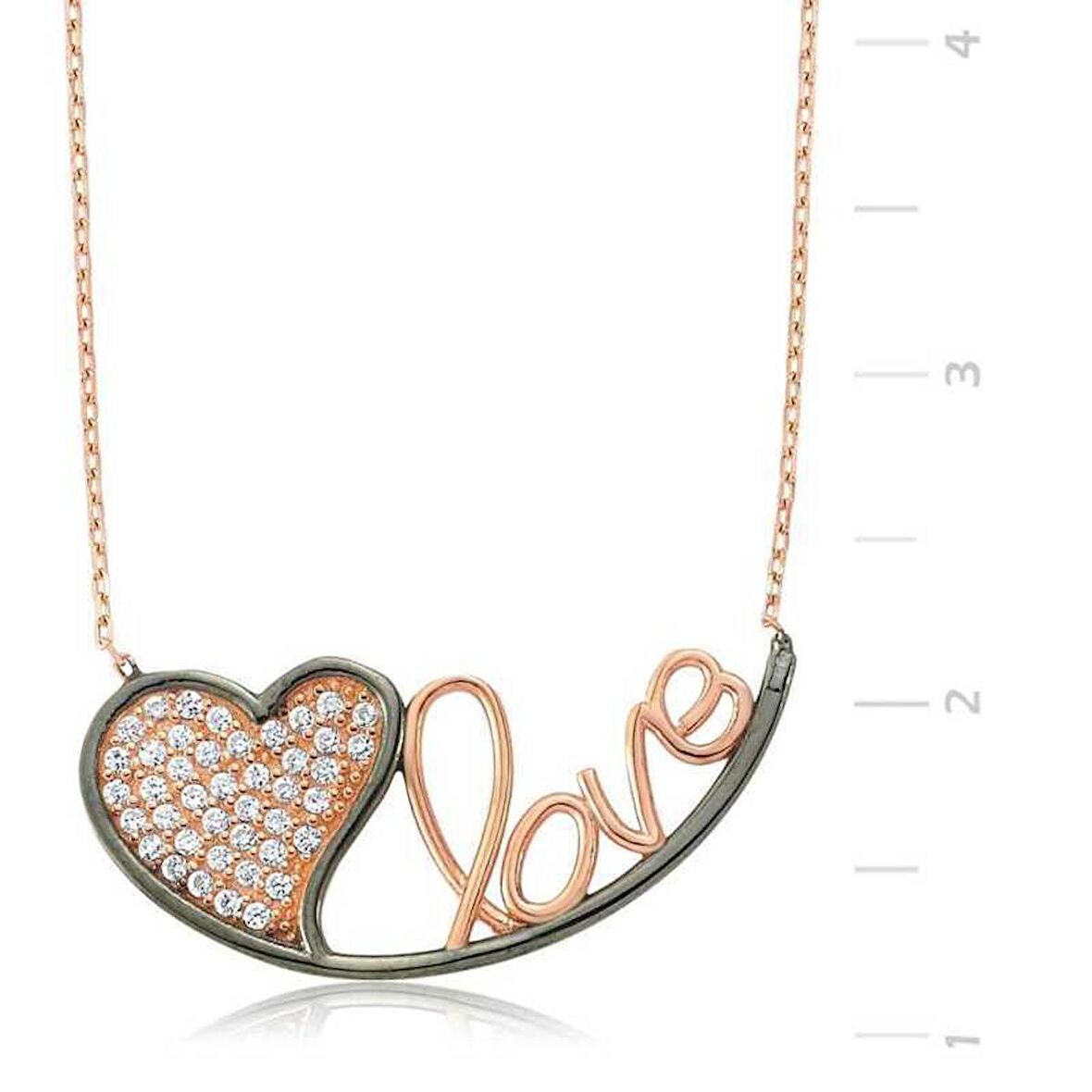 Gümüş Kalpli Love Kadın Kolye