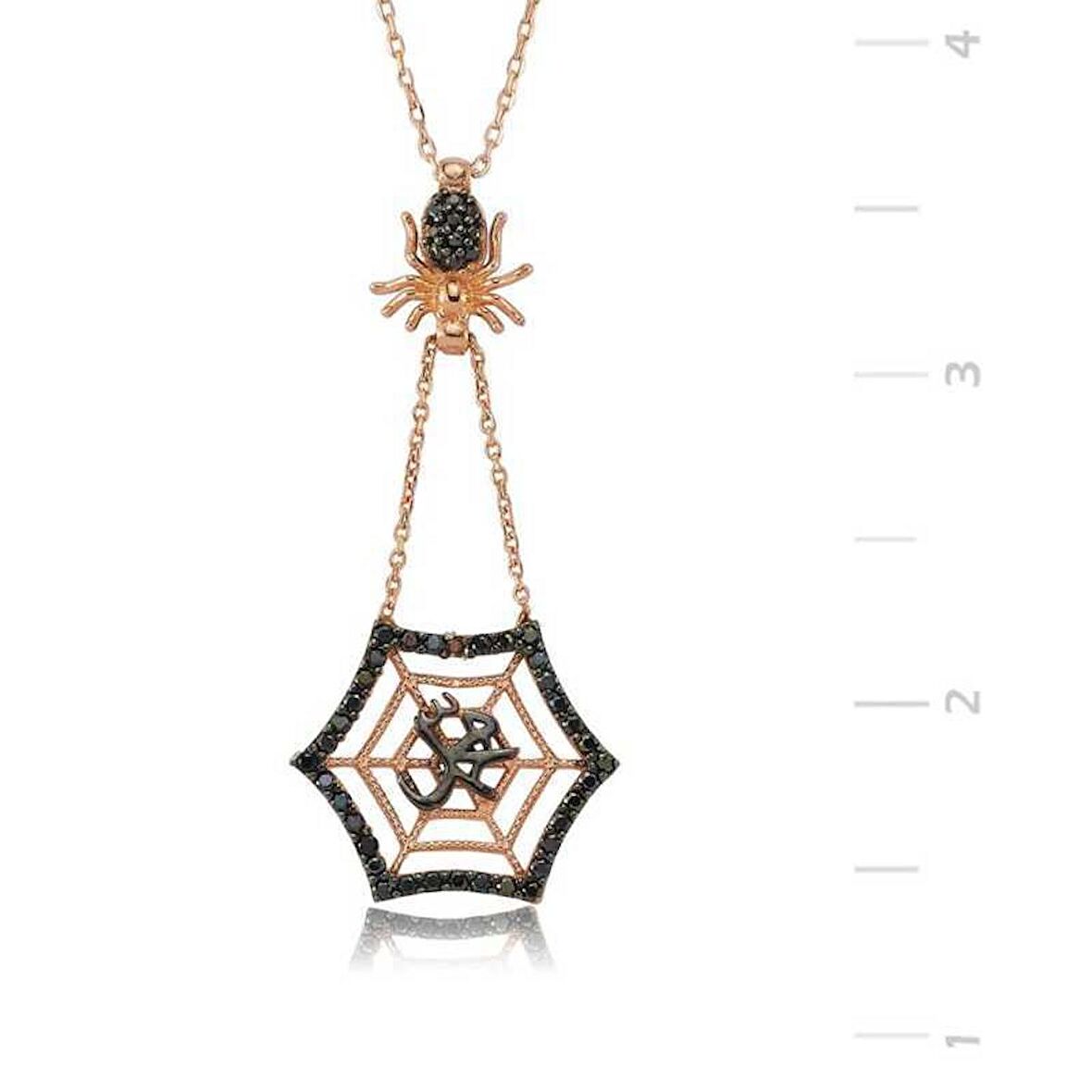 Gümüş Muhammed Yazılı Örümcek Ağı Kadın Kolye