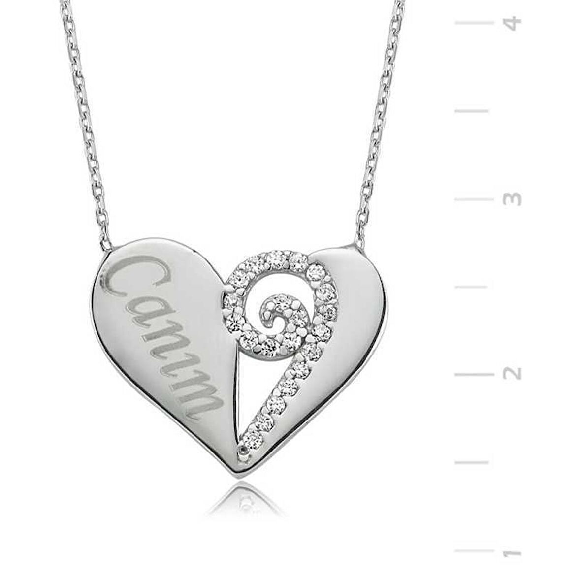 Gümüş Canım Kalp Kadın Kolye
