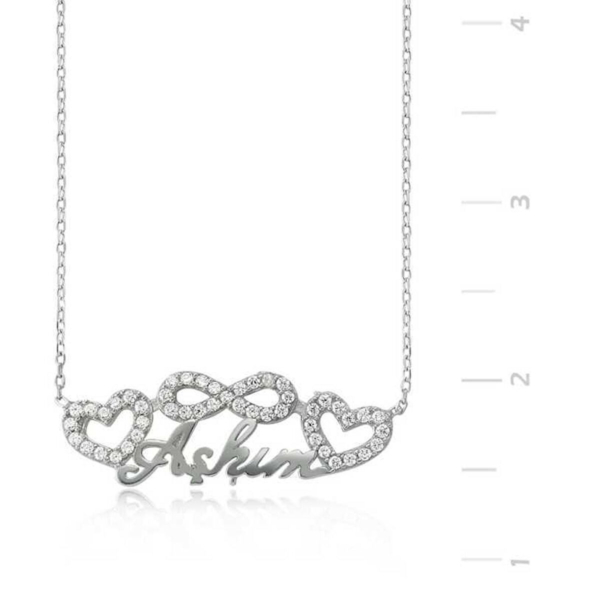 Gümüş Sonsuzluk Kalpli Aşkım Kadın Kolye