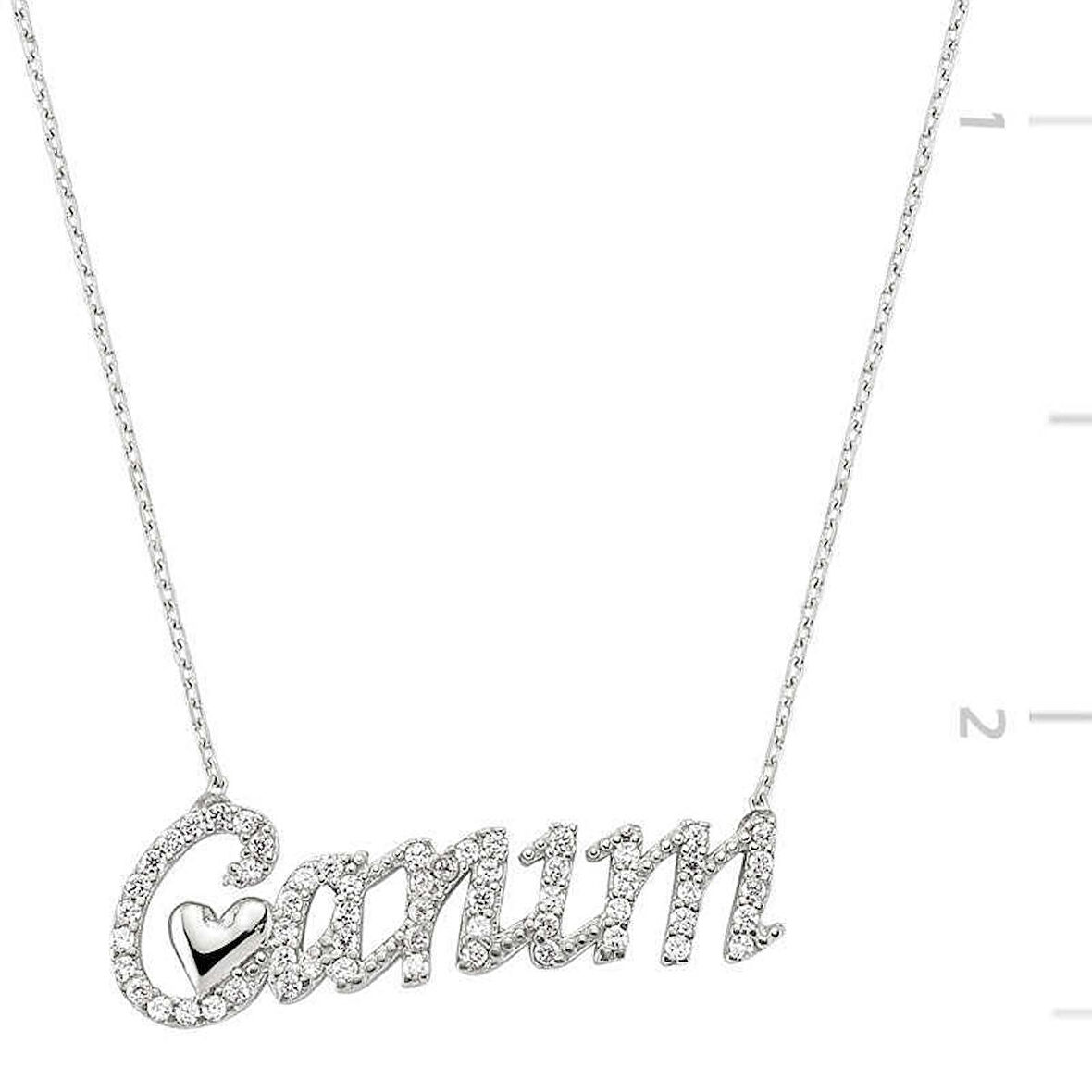 Gümüş Canım Yazılı Kadın Kolye