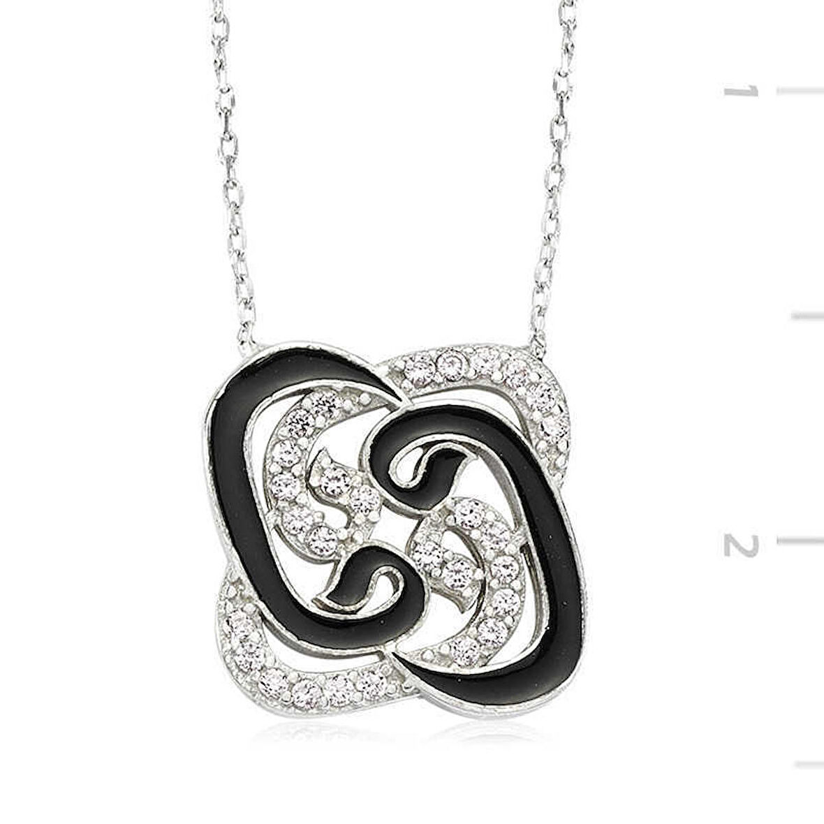 Gümüş Pervane Vav Kadın Kolye