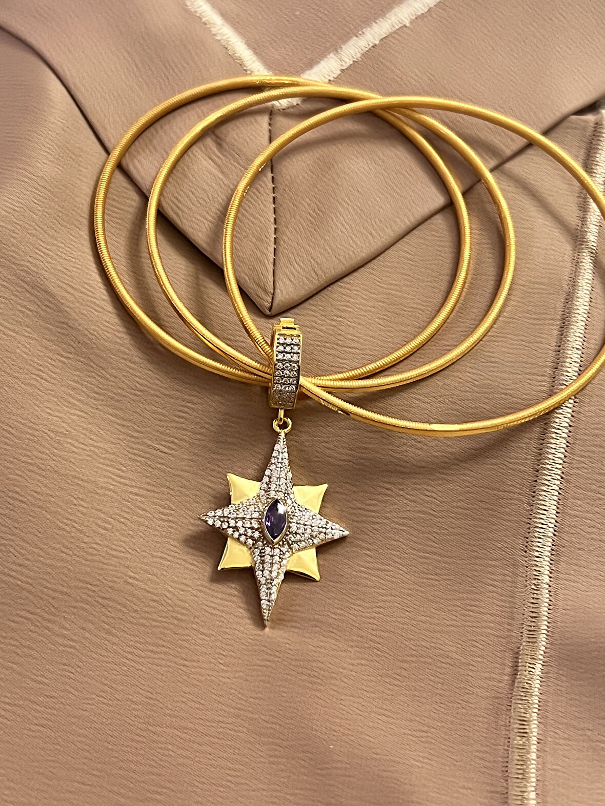 Ajda 925 Ayar Gümüş Kutup Yıldızı Model Üç Adet Charm Bilezik