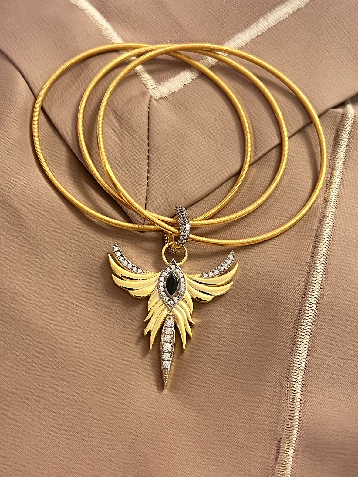 Melek Bilezik Üç Adet 925 Ayar Gümüş Charm