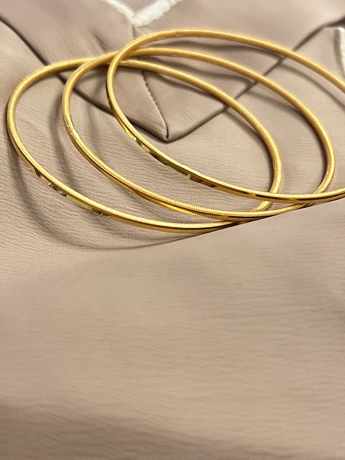 Ajda Altın Kaplama 3 Adet 925 Ayar Gümüş Bilezik