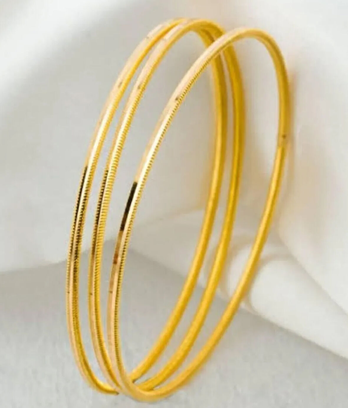 Ajda Altın Kaplama 3 Adet 925 Ayar Gümüş Bilezik