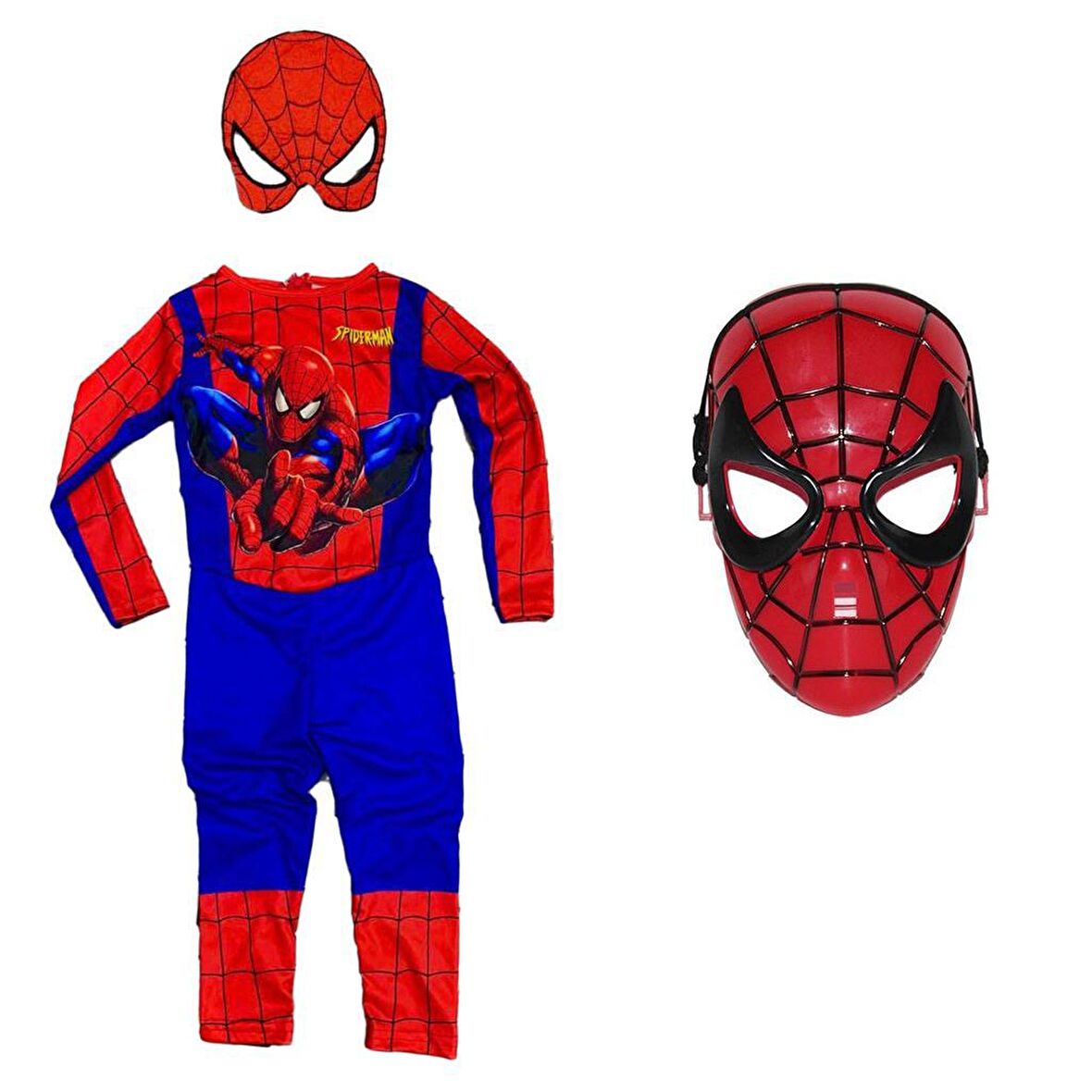 Baskılı Spiderman Örümcek Adam Kostümü + Spiderman Maske - Örümcek Adam Kostüm