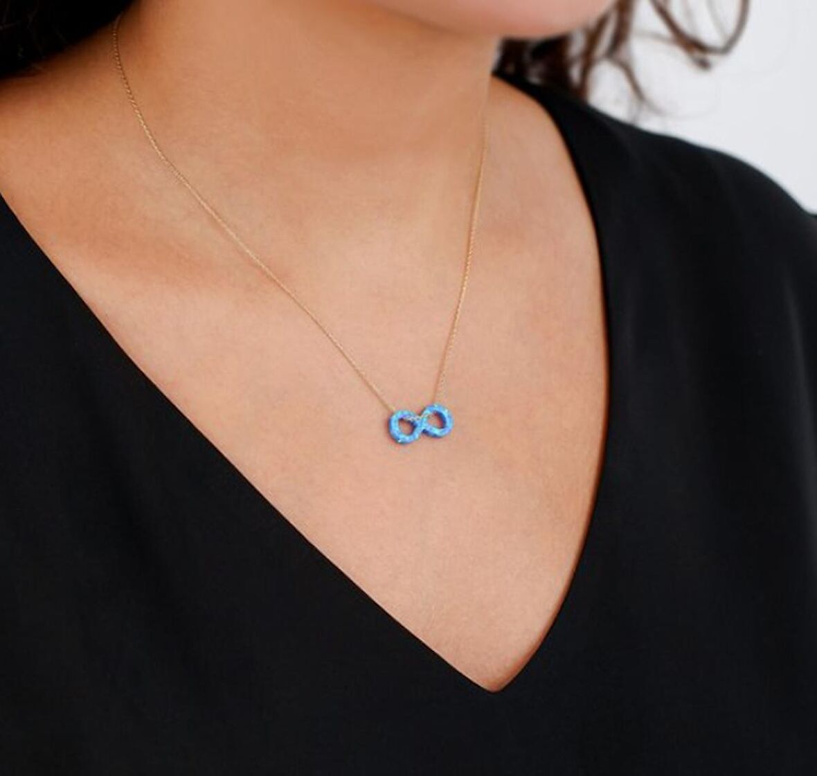 SONSUZLUK OPAL 925 AYAR GÜMÜŞ KOLYE