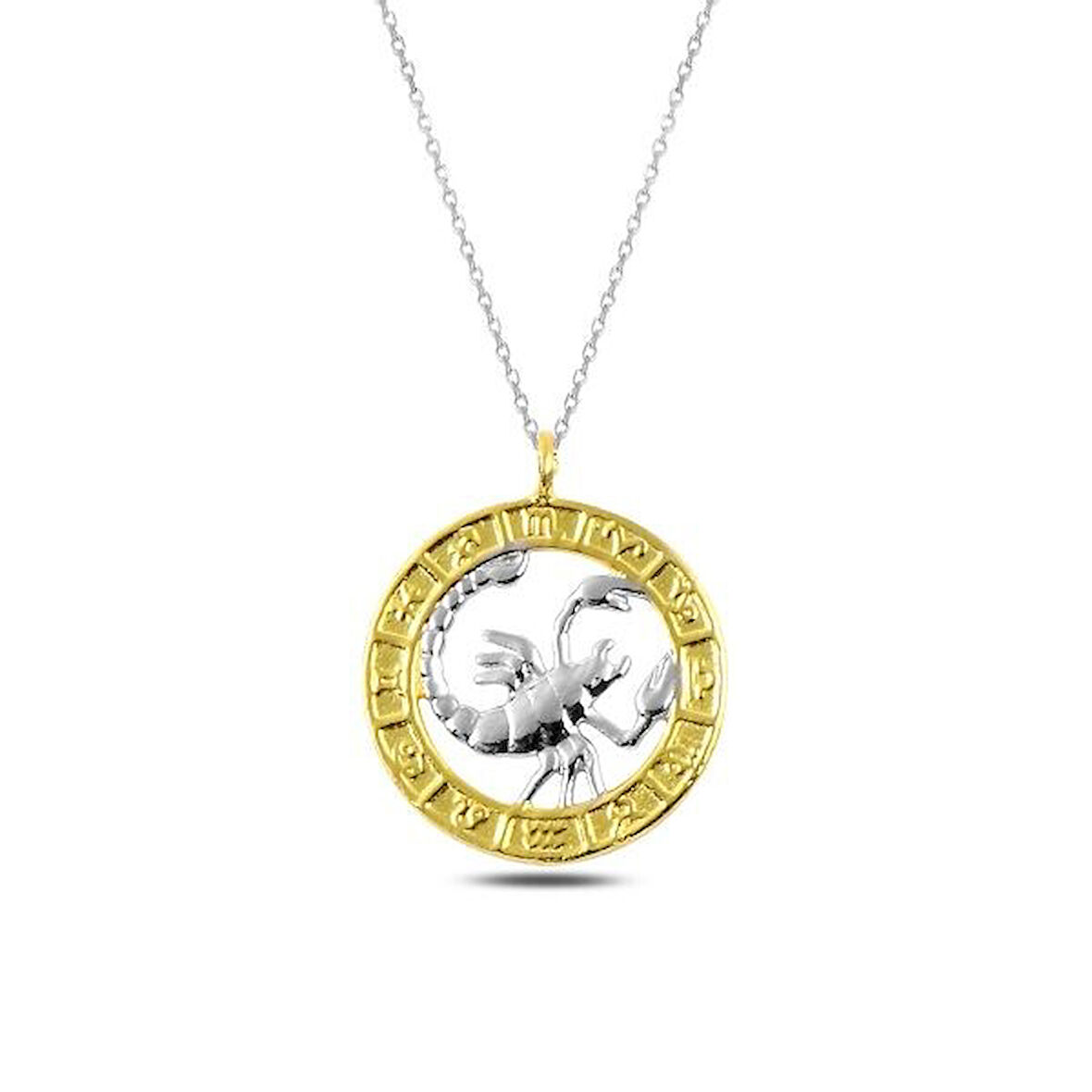 Burç Akrep Gold 925 Ayar Gümüş Kolye