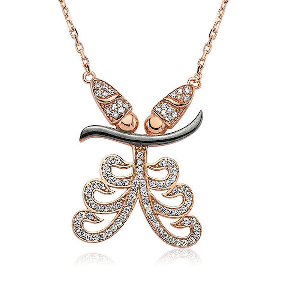 Semazen Otantik  Kelebek 95 Ayar Gümüş Kolye