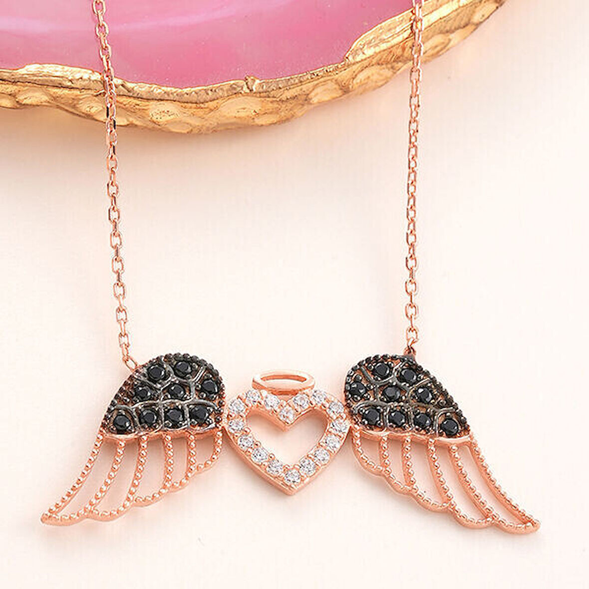 Kanatlı Kalp 925 Ayar Gümüş Kolye