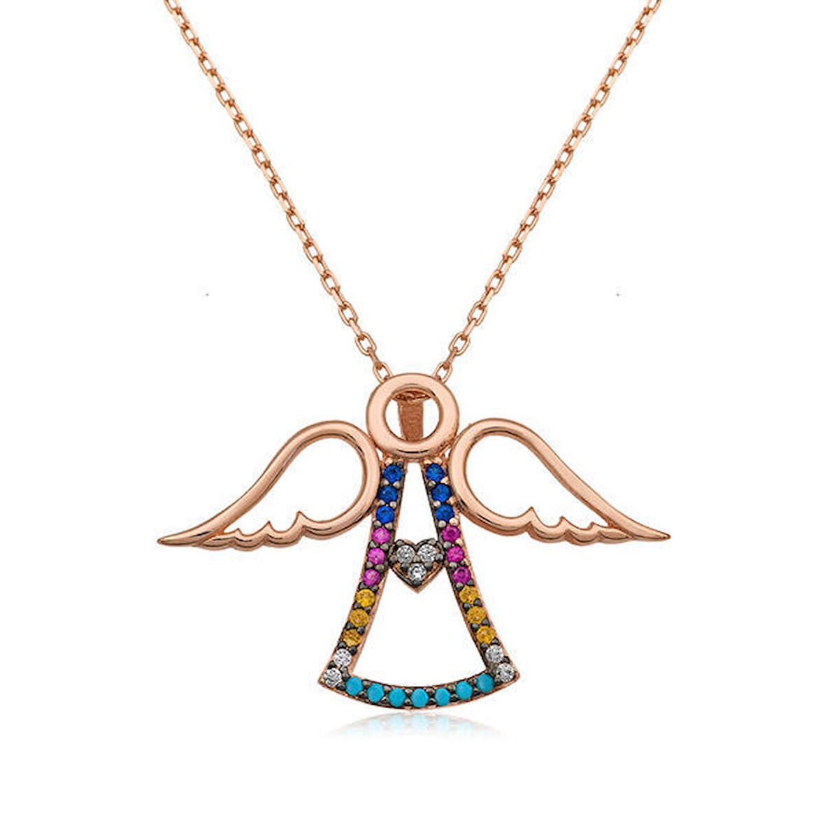 Rose Melek Kanadı 925 Ayar Gümüş Kolye