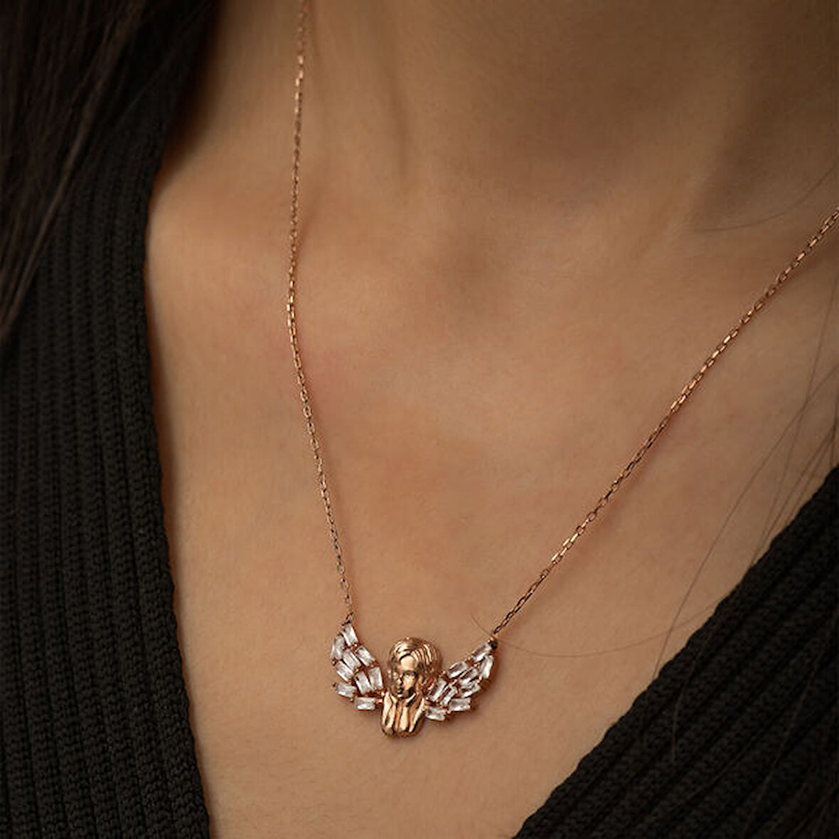 Melek  925 Ayar Gümüş Kolye