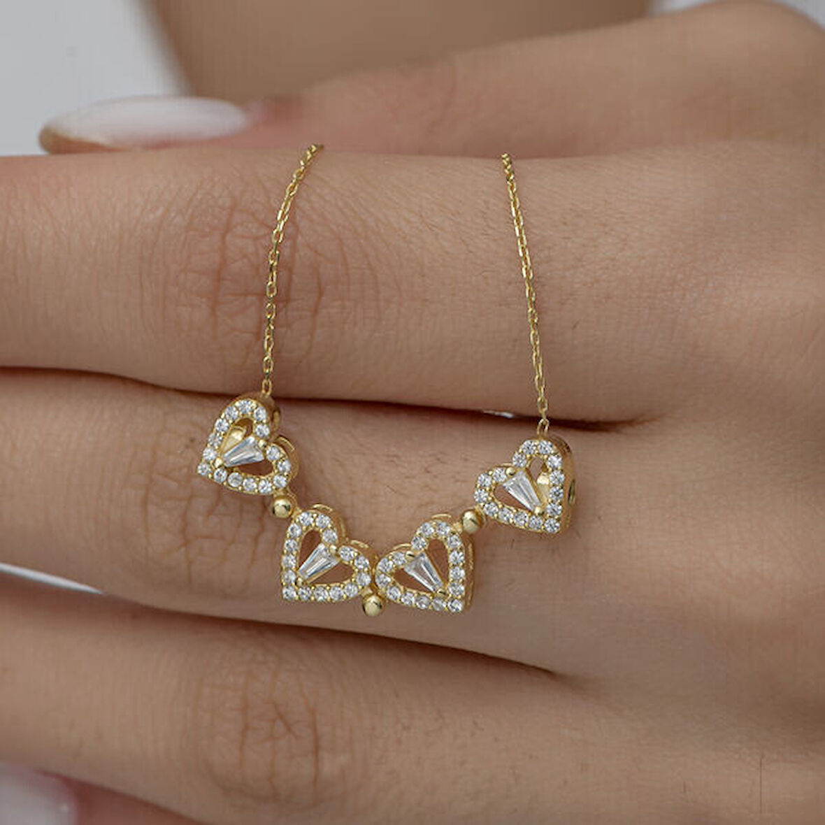 Gold Açılabilen Kalp  925 Ayar Gümüş Kadın Kolye