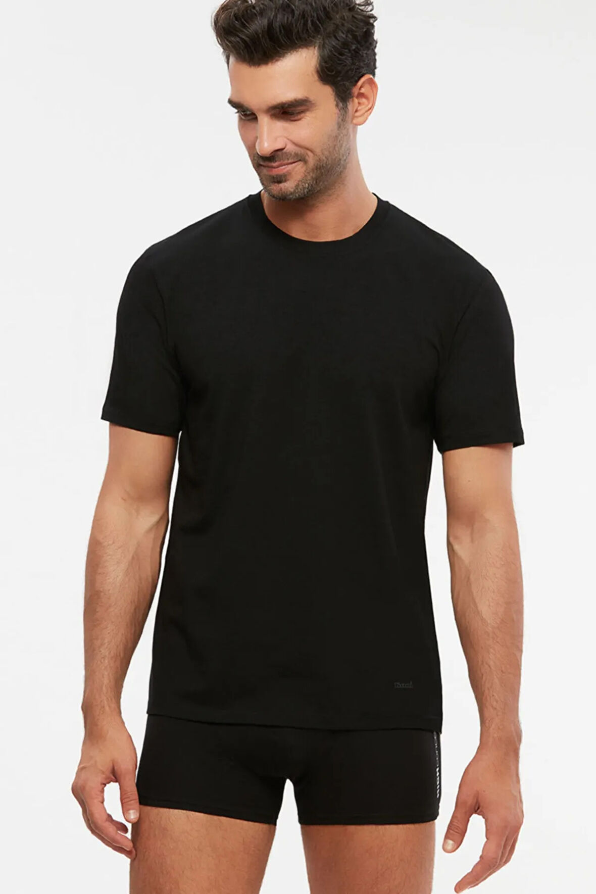 James Bisiklet Yaka Basic Erkek Tshirt Siyah