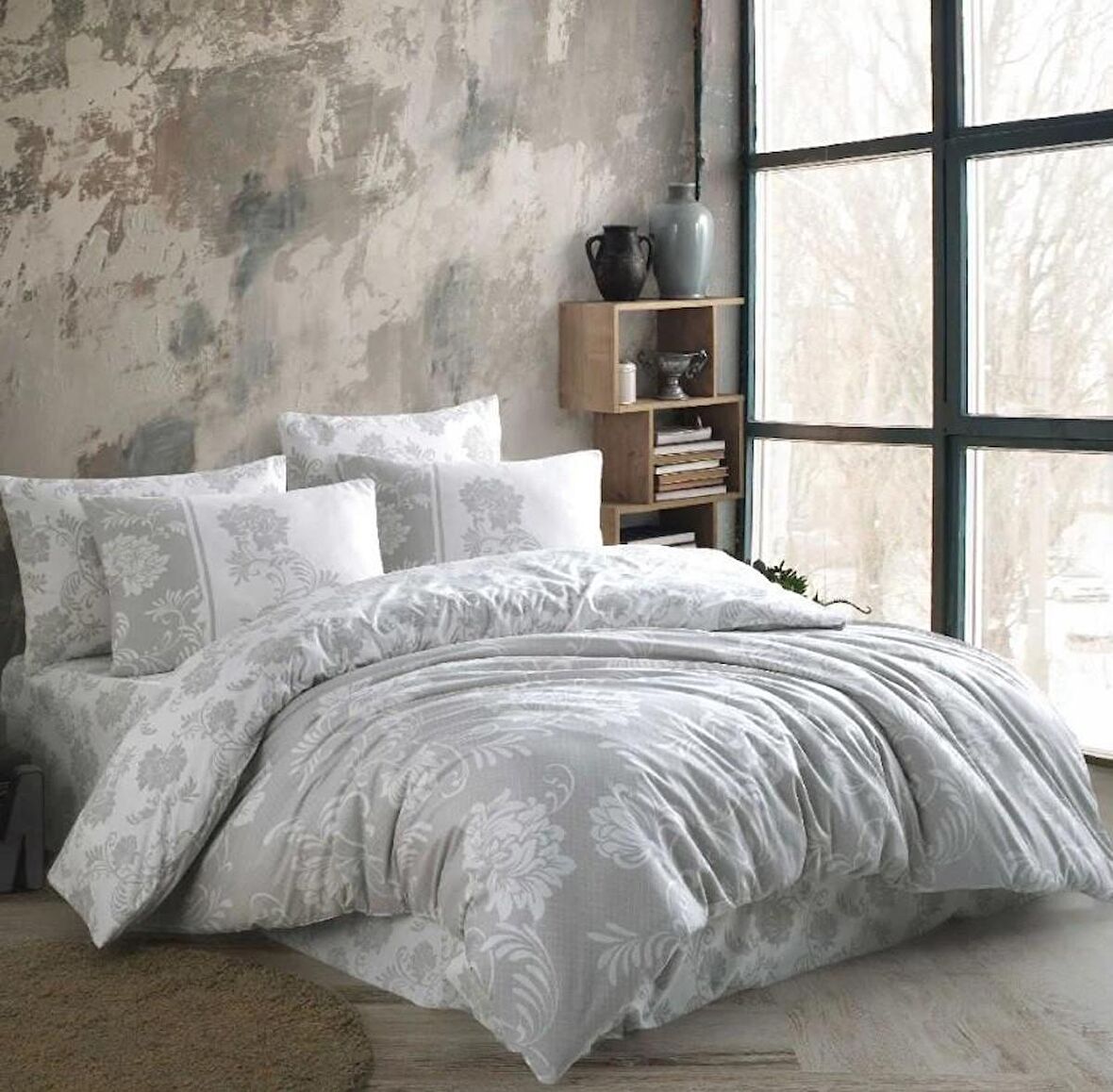 Jardin Silver - Ranforce Çift Kişilik Nevresim Takımı