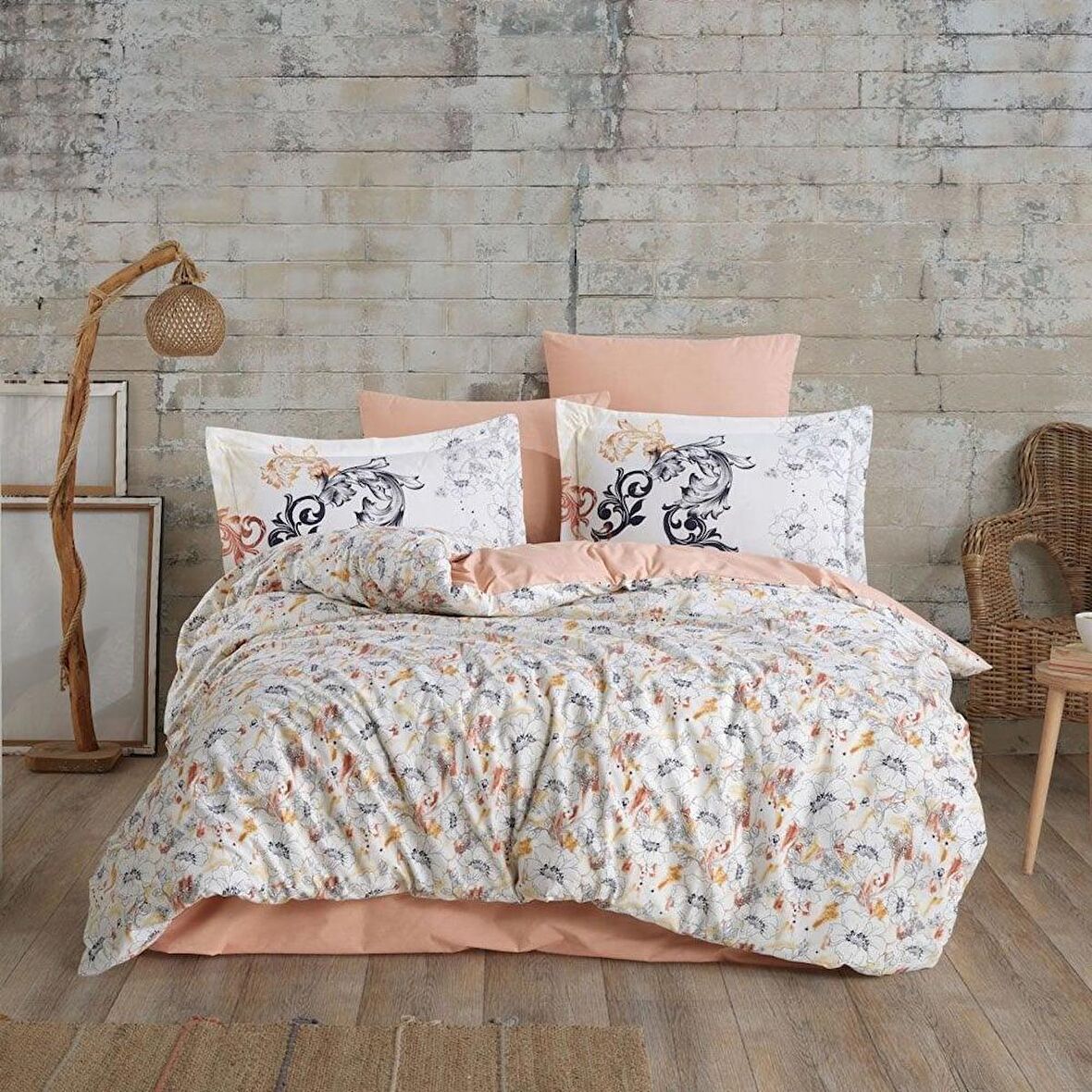 Hobby Çift Kişilik Poplin Nevresim Fiesta Somon