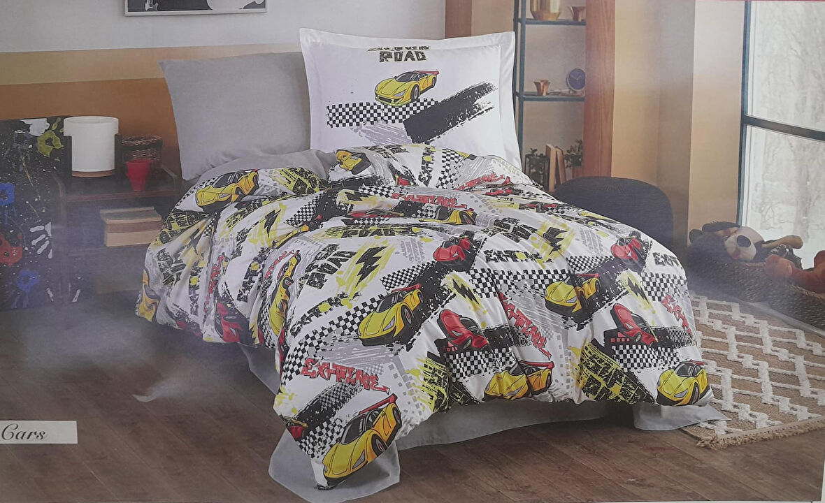 HOBBY RANFORCE TEK KİŞİLİK NEVRESİM TAKIMI CARS KIRMIZI