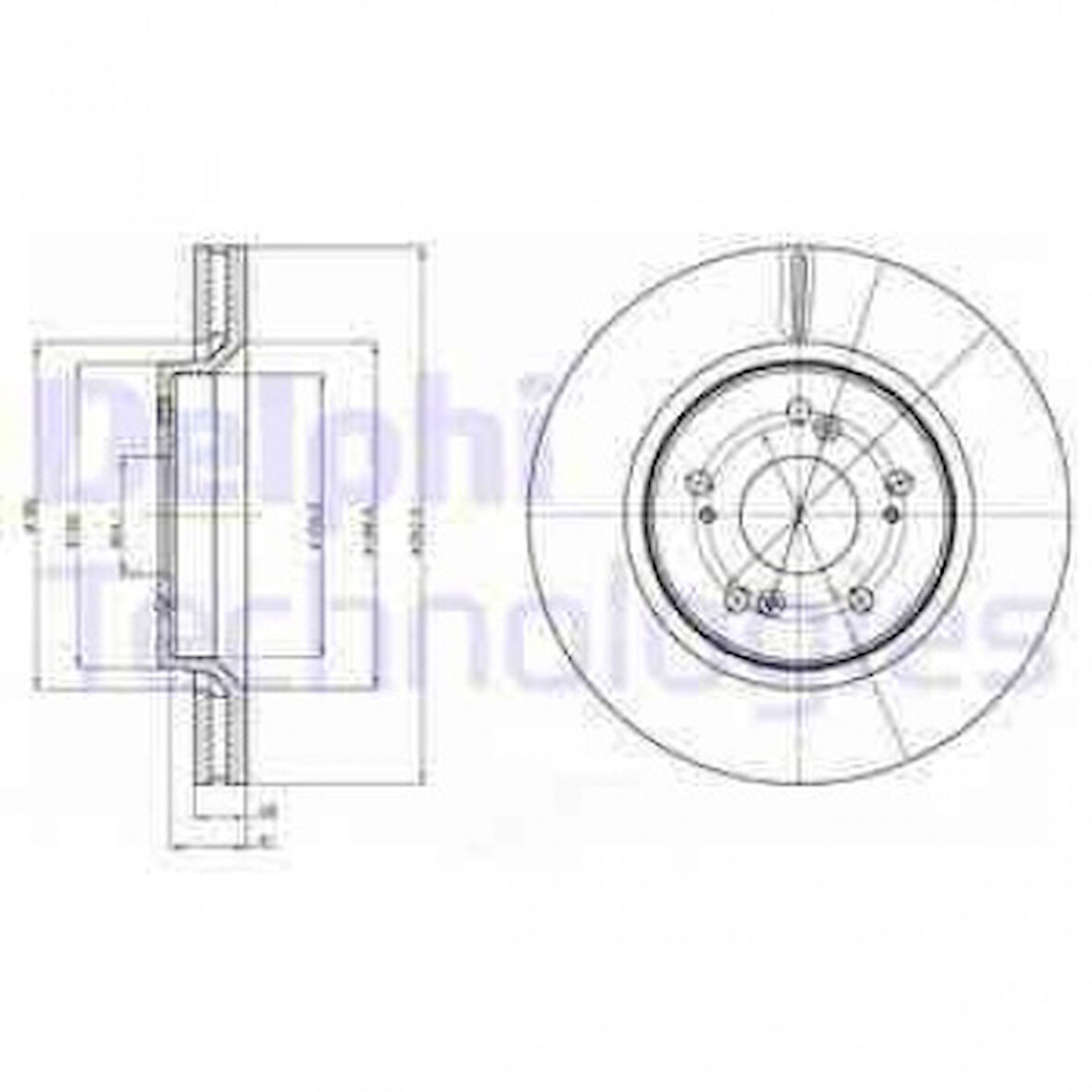 Honda On Fren Diski Aynası Havalı Honda Cr-V 07>15 (293x5) - Delphi Bg4250c