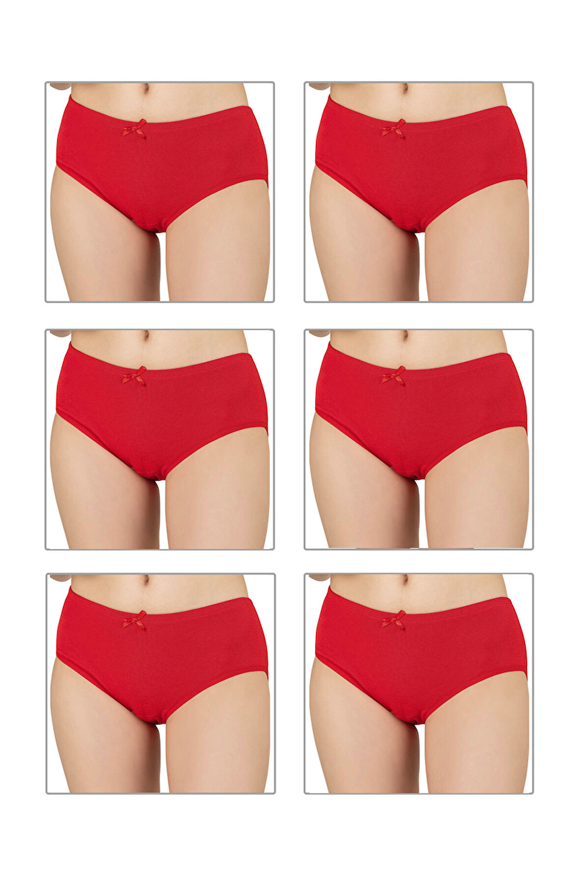 Özkan 0305 6'lı Paket Kadın Ribana Esnek Pamuklu Yüksek Bel Bato Külot