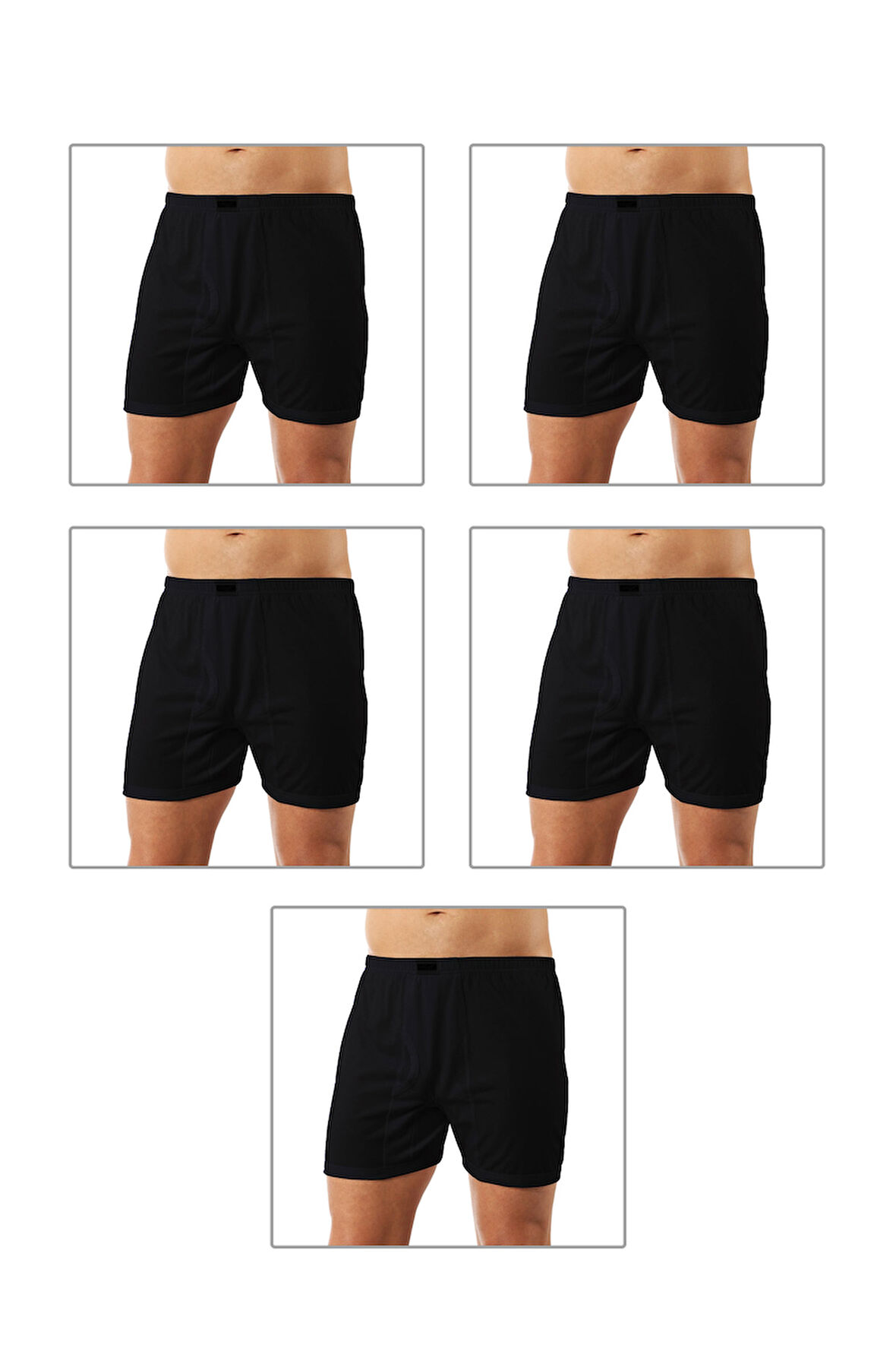 Özkan 0043 5'li Paket Erkek Pamuklu Penye Süprem Kumaş Esnek Rahat Paçalı Don Boxer Külot