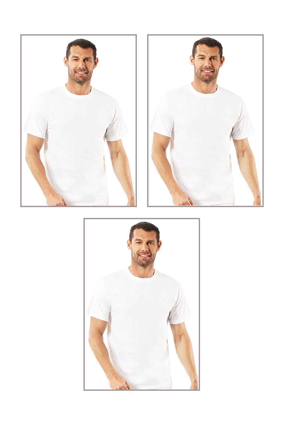 Özkan 0055 3'lü Paket Erkek %100 Pamuklu Süprem Esnek Rahat Kapalı Yaka Atlet Fanila