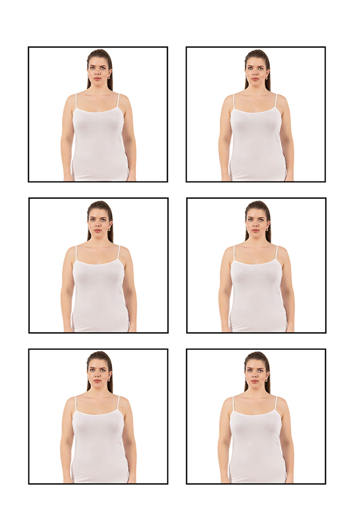 Özkan 25923 6'lı Paket Kadın Viskon İp Askılı Biyeli Yumuşak İnce Askılı Büyük Geniş Beden Atlet