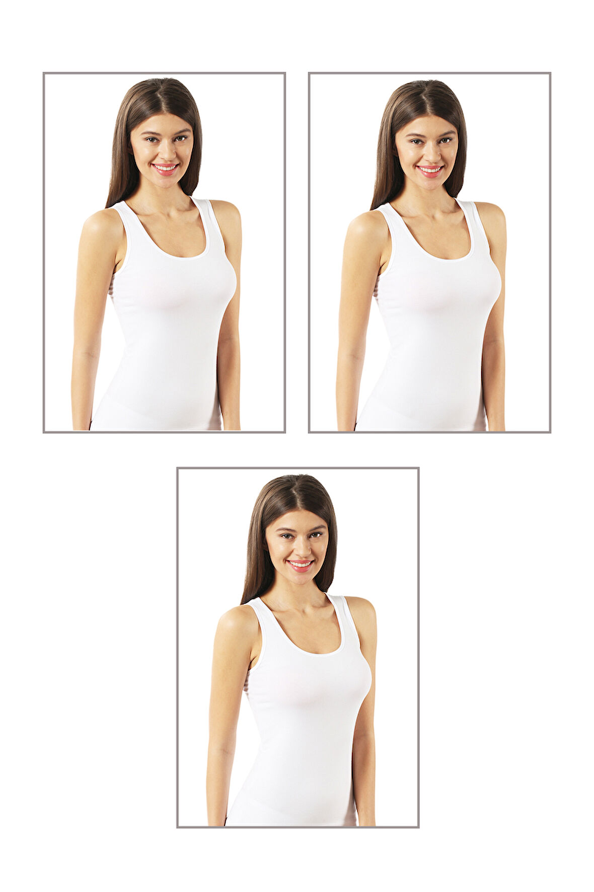 Özkan 23320 3'lü Paket Kadın Pamuklu Likralı Süprem Esnek Rahat Kalın Askılı Atlet