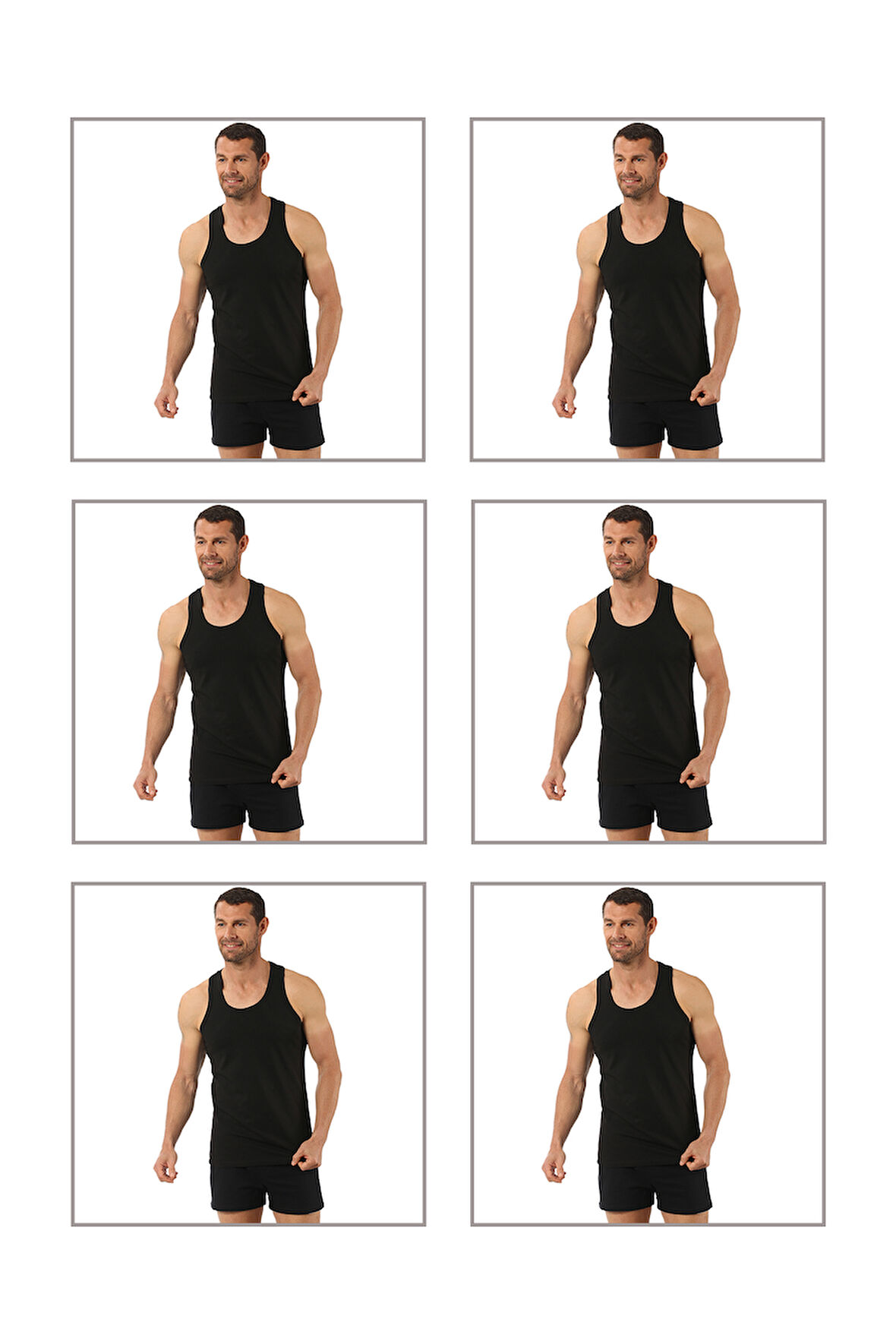 Özkan 0267 6'lı Paket Erkek Pamuklu Likralı Süprem Esnek Rahat Sırtı Çapraz Sporcu Rambo Atlet;