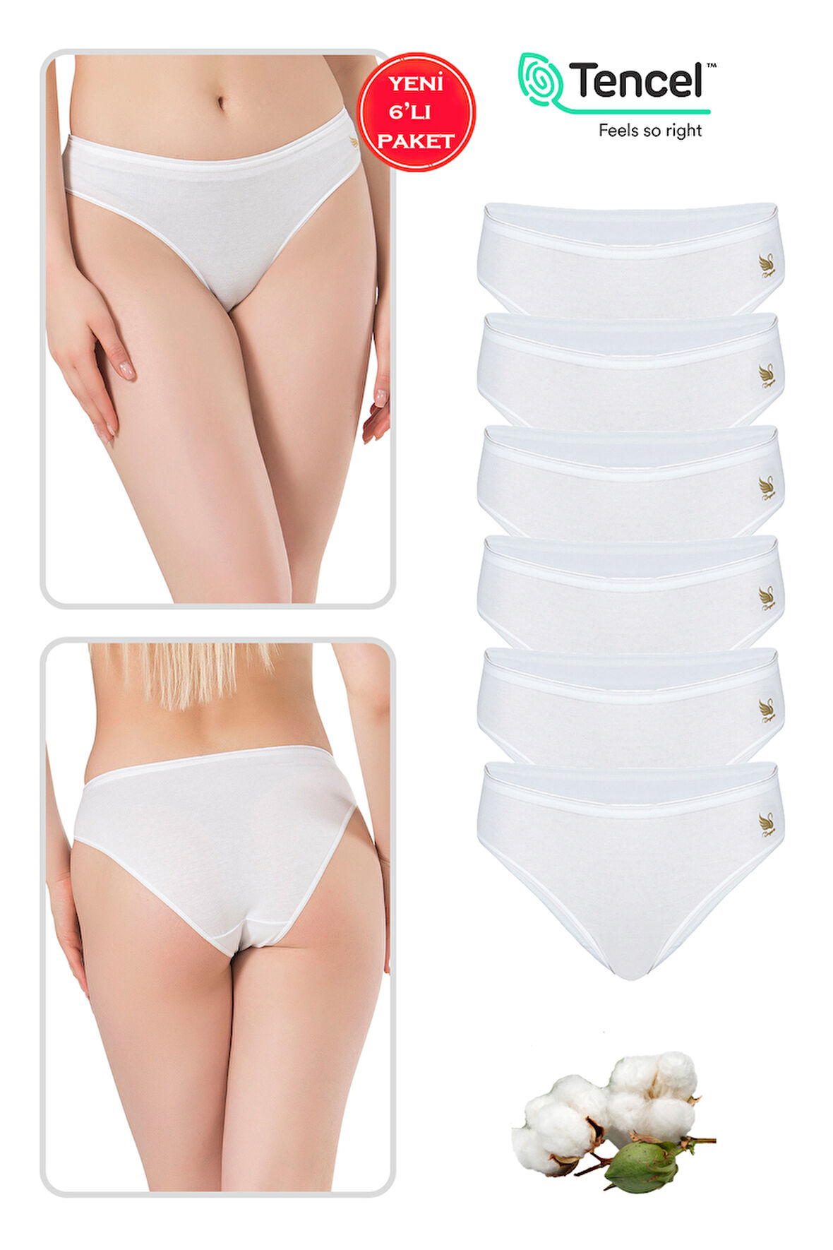 Özkan 23924 6'lı Paket Kadın Pamuklu Modal Esnek Yumuşak Slip Külot