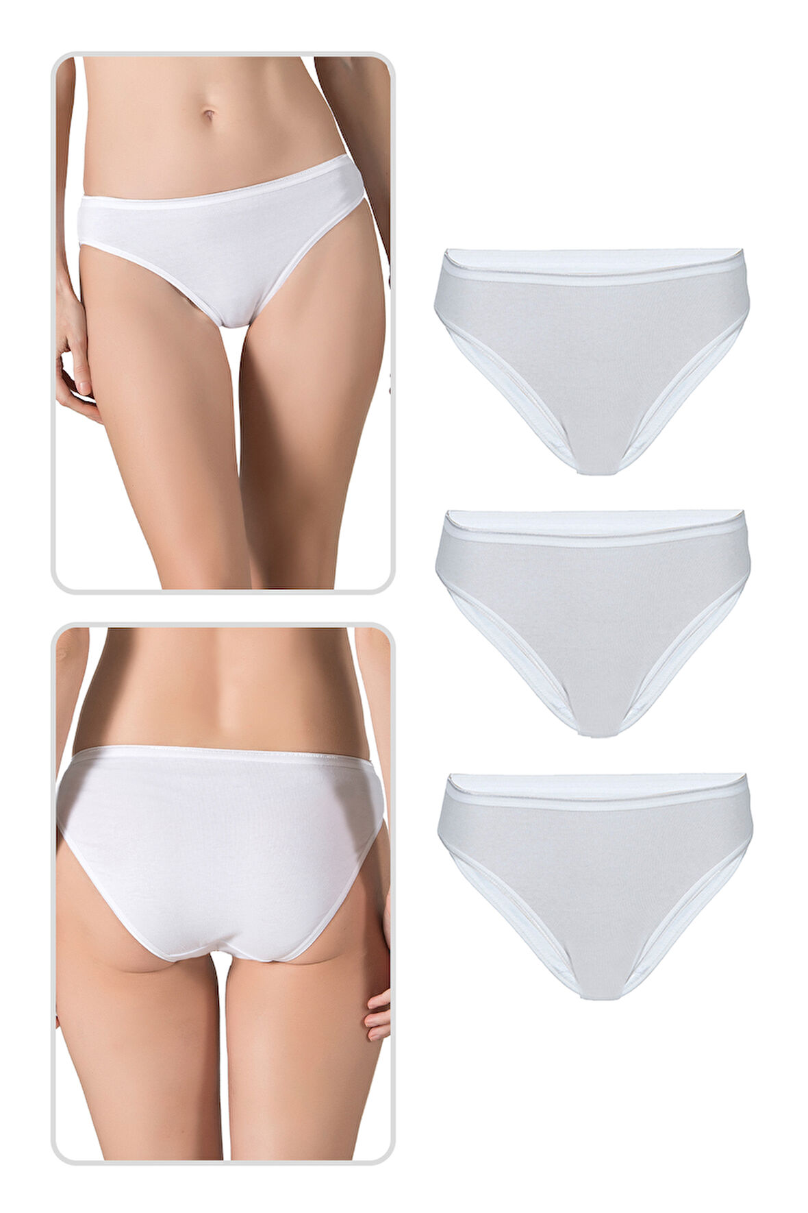 Özkan 23926 3'lü Paket Kadın Viskon Esnek Rahat Slip Külot