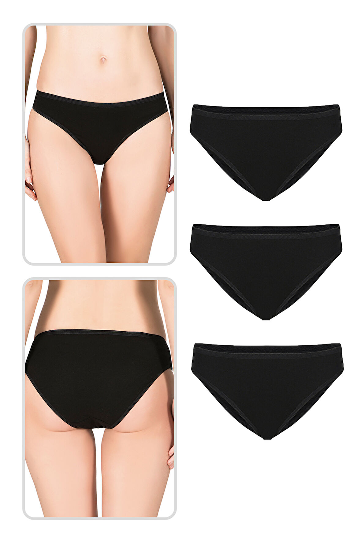 Özkan 23926 3'lü Paket Kadın Viskon Esnek Rahat Slip Külot