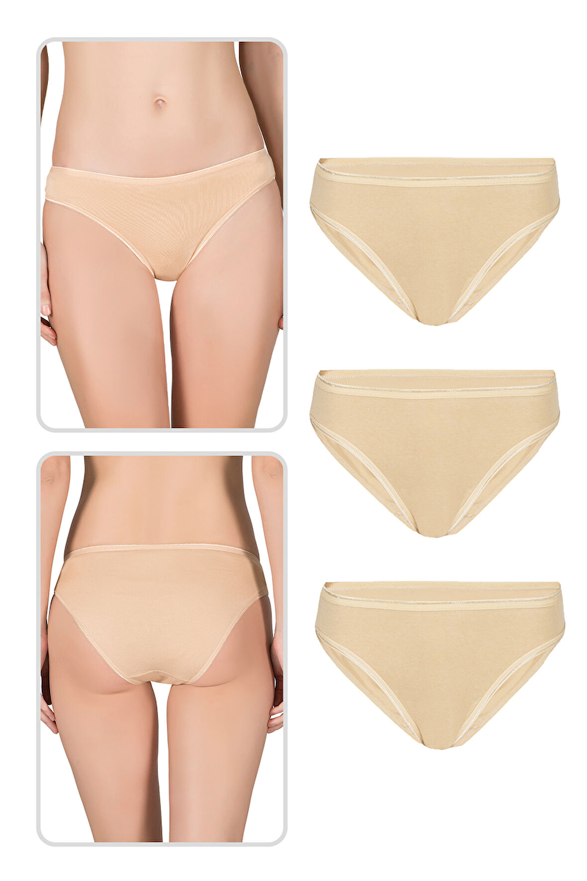 Özkan 23926 3'lü Paket Kadın Viskon Esnek Rahat Slip Külot