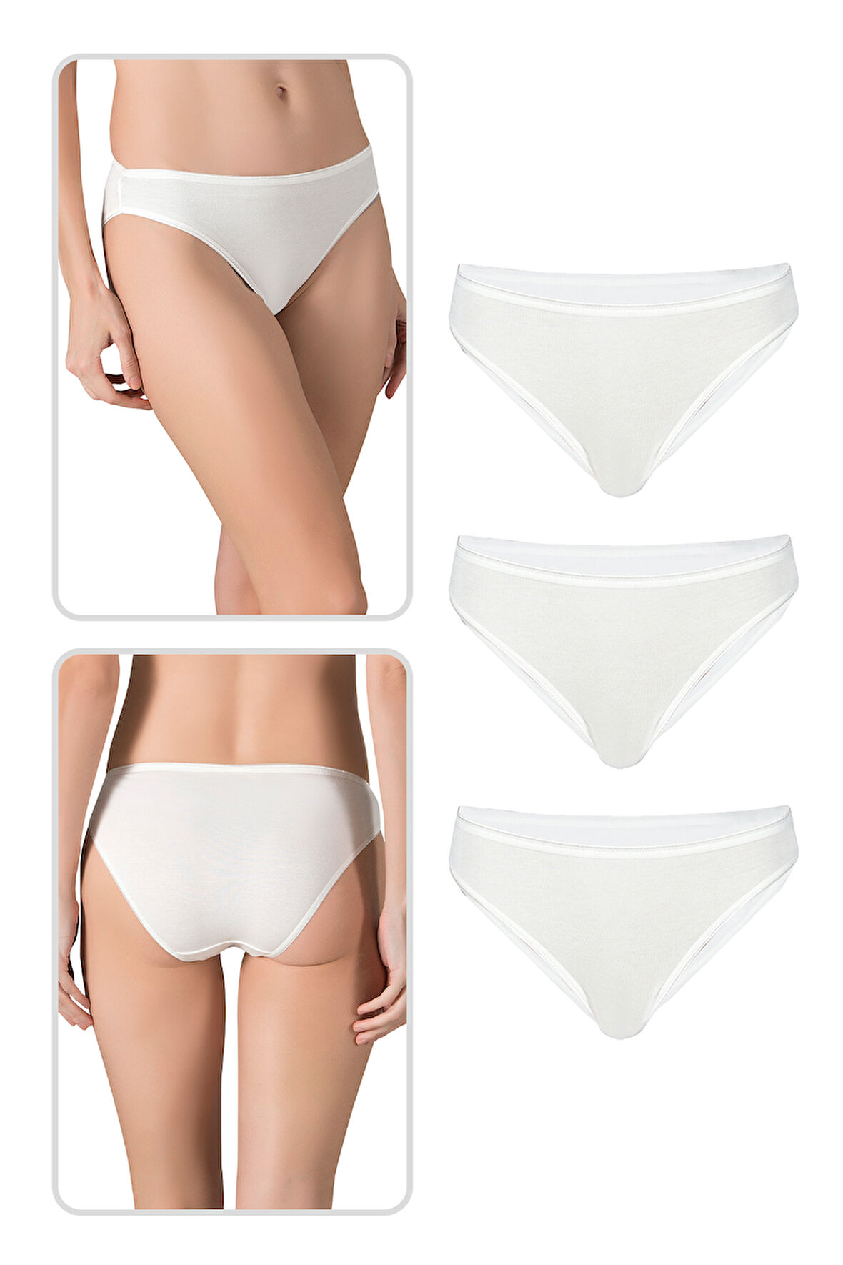 Özkan 23926 3'lü Paket Kadın Viskon Esnek Rahat Slip Külot