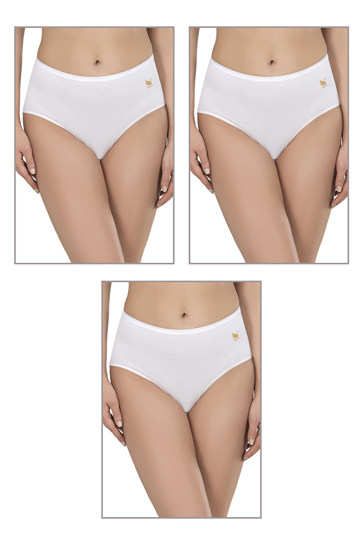 Özkan 23922 3'lü Paket Kadın Pamuklu Modal Esnek Yumuşak Yüksek Bel Bato Külot