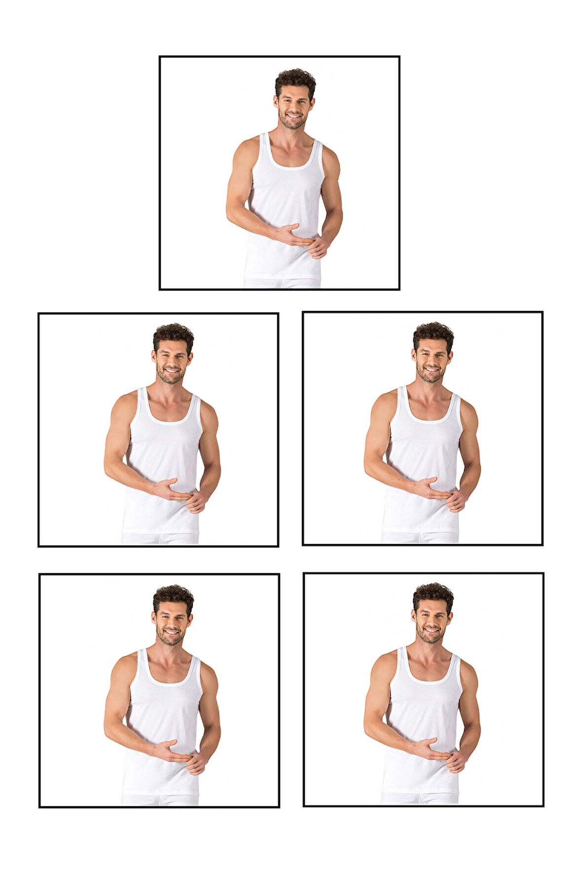 Özkan 11407 5'li Paket Erkek %100 Pamuklu Süprem Esnek Rahat Kalın Askılı Örme Atlet